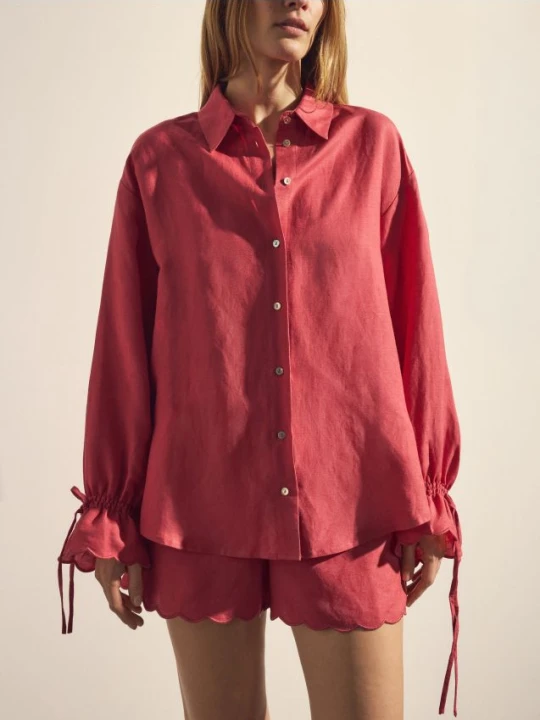 Foto del prodotto Reserved - Camicia in misto lino - rosso piccante