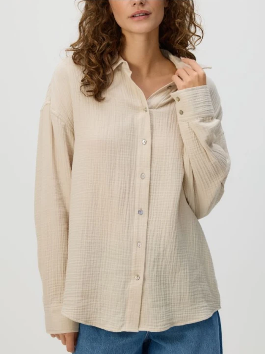 Foto del prodotto Reserved - Camicia oversize in mussola di cotone - beige