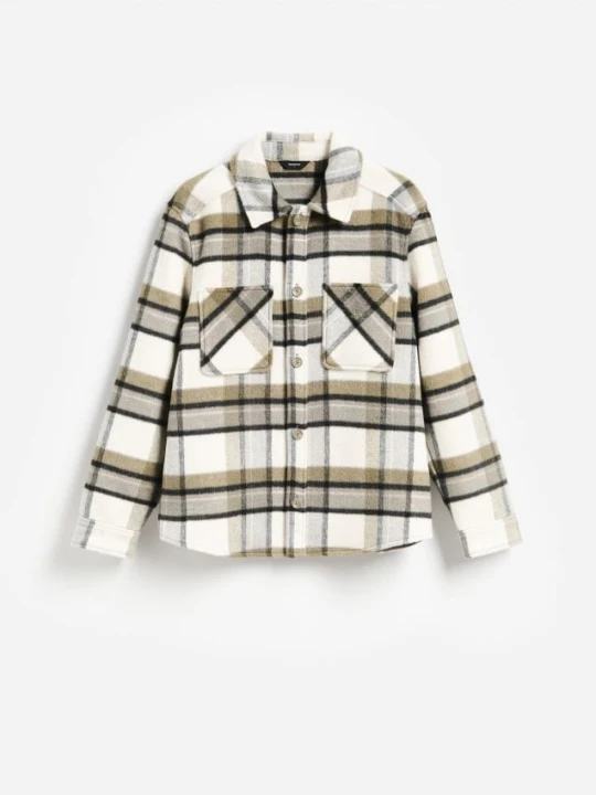 Foto del prodotto Reserved - Camicia regular fit con misto lana - panna