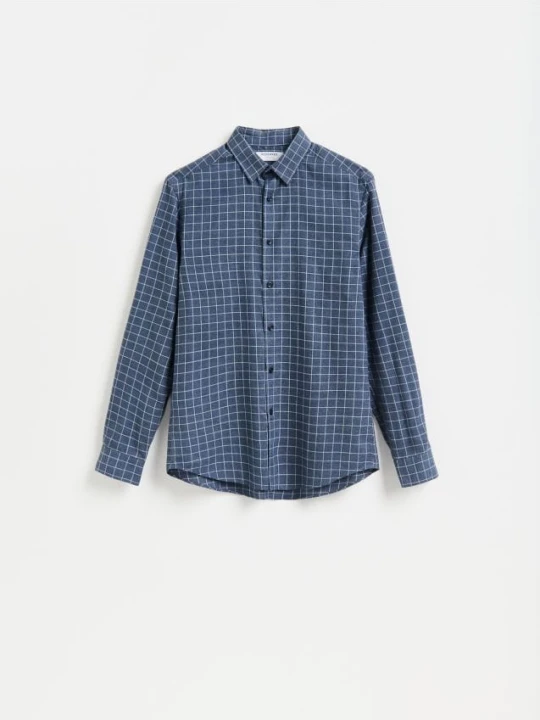Foto del prodotto Reserved - Camicia regular fit in cotone egiziano - blu scuro