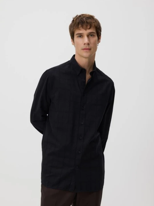 Foto del prodotto Reserved - Camicia regular fit in cotone egiziano - nero