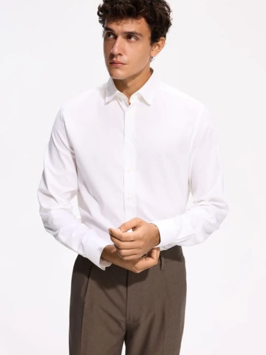 Foto del prodotto Reserved - Camicia regular fit in cotone egiziano - panna