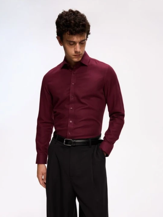 Foto del prodotto Reserved - Camicia slim fit in cotone egiziano - bordeaux