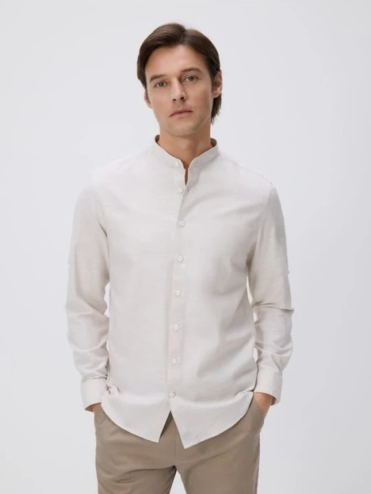 Foto del prodotto Reserved - Camicia slim fit in misto cotone - beige