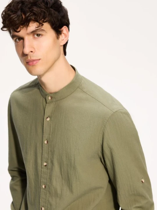 Foto del prodotto Reserved - Camicia strutturata regular fit - verde