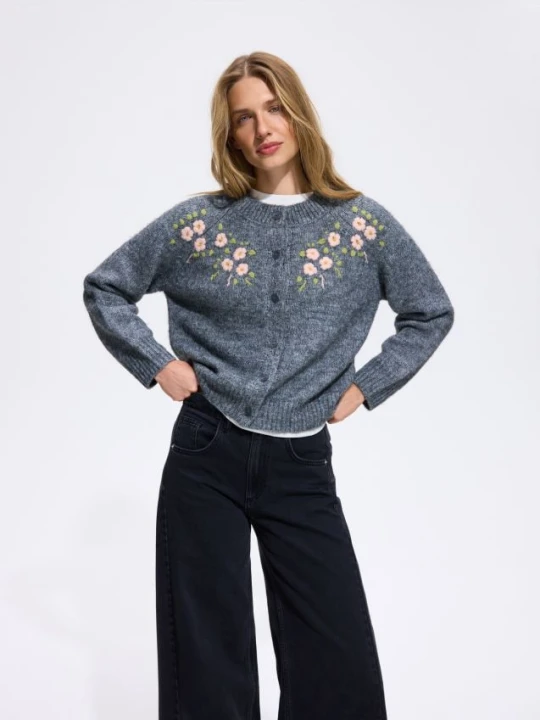 Foto del prodotto Reserved - Cardigan con ricamo - grigio medio