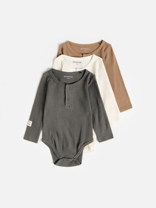 Foto del prodotto Reserved - Confezione da 3 body in cotone - marrone