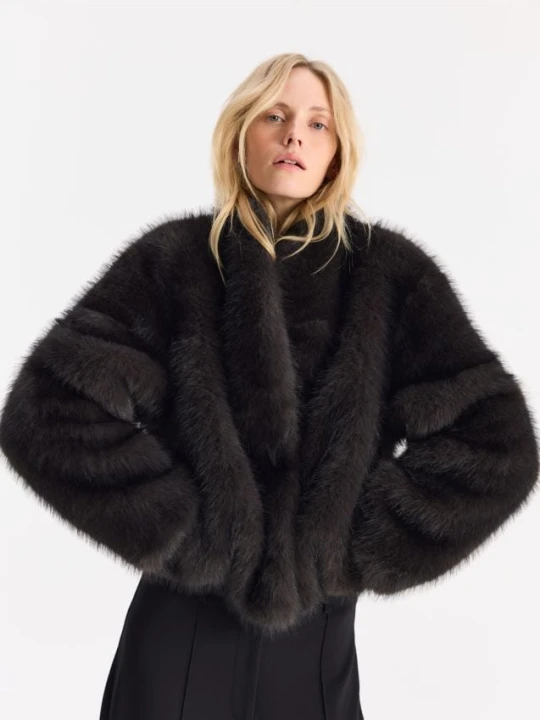 Foto del prodotto Reserved - Faux fur jacket - grigio scuro