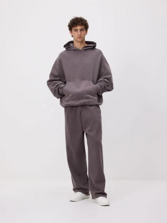 Foto del prodotto Reserved - Felpa boxy con cappuccio - grigio scuro