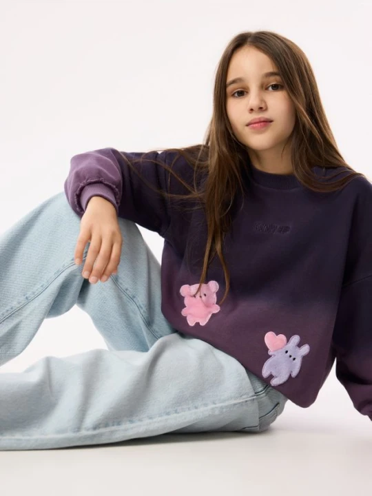 Foto del prodotto Reserved - Felpa con cappuccio effetto ombré - viola scuro