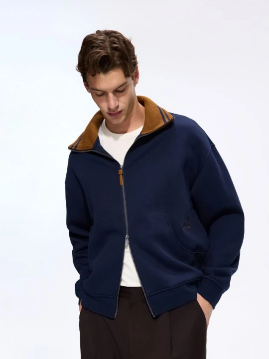 Foto del prodotto Reserved - Felpa con zip e colletto - blu scuro