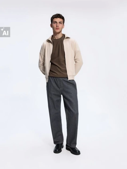 Foto del prodotto Reserved - Felpa in Cotone Mercerizzato - beige