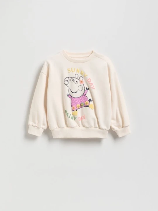 Foto del prodotto Reserved - Felpa in cotone Peppa Pig - panna