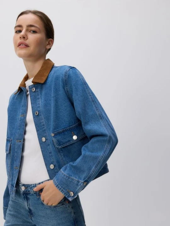 Foto del prodotto Reserved - Giacca in denim con colletto contrastante - blu