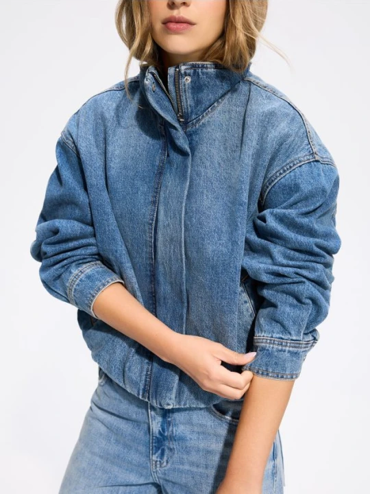Foto del prodotto Reserved - Giacca in jeans con collo rialzato - blu
