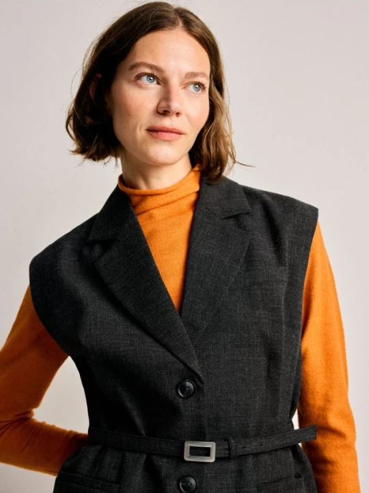 Foto del prodotto Reserved - Gilet con cintura - grigio scuro