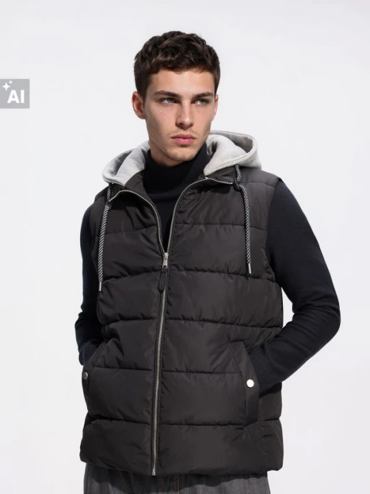 Foto del prodotto Reserved - Gilet trapuntato con cappuccio - nero