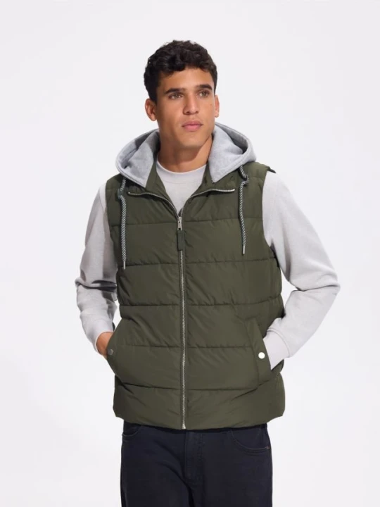 Foto del prodotto Reserved - Gilet trapuntato con cappuccio - verde scuro