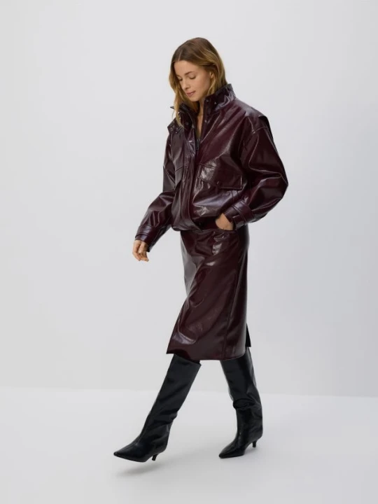 Foto del prodotto Reserved - Gonna midi in eco pelle - bordeaux