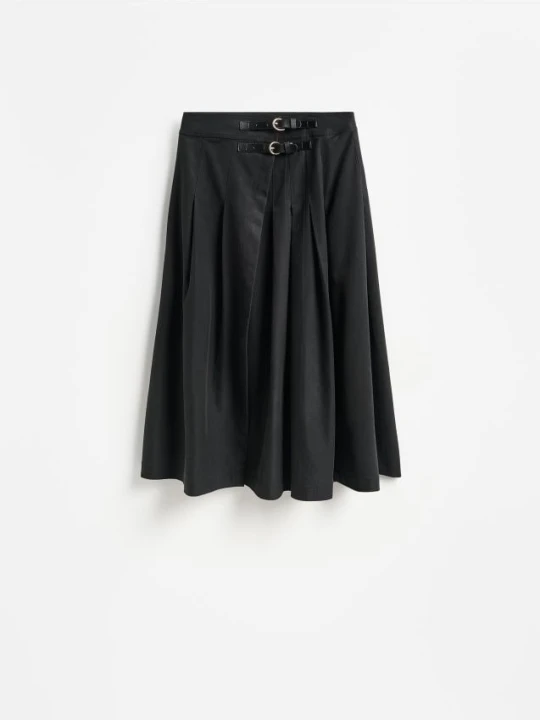 Foto del prodotto Reserved - Gonna midi in misto lyocell - nero