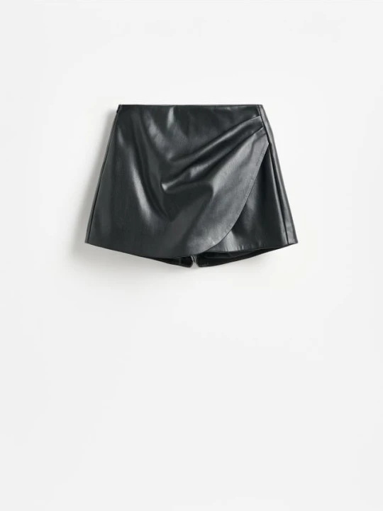 Foto del prodotto Reserved - Gonna pantalone in ecopelle - nero