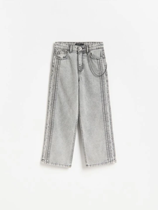 Foto del prodotto Reserved - Jeans baggy con catena - grigio chiaro