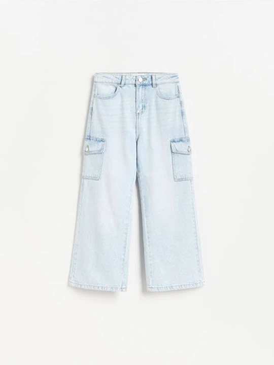 Foto del prodotto Reserved - Jeans cargo a gamba larga wide leg - blu