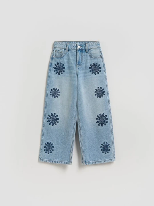Foto del prodotto Reserved - Jeans wide leg con ricamo - blu