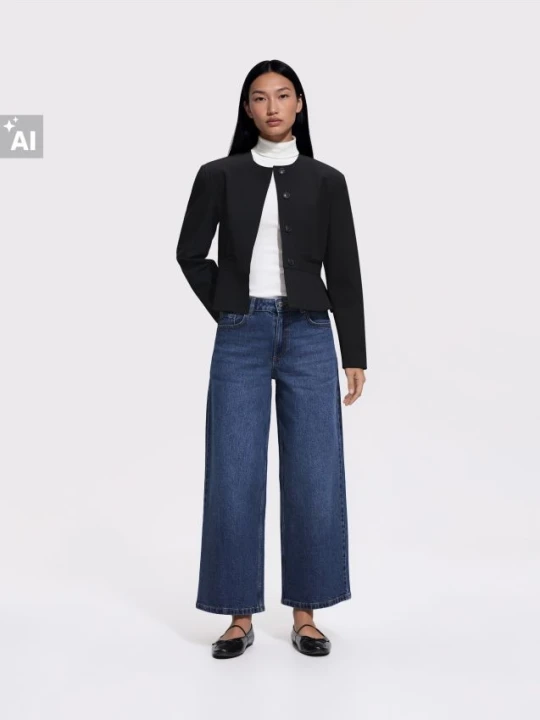 Foto del prodotto Reserved - Jeans wide leg petite - blu scuro