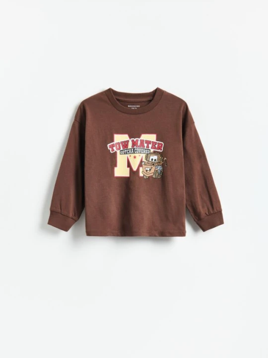 Foto del prodotto Reserved - Maglia a maniche lunghe in cotone Cars - marrone scuro