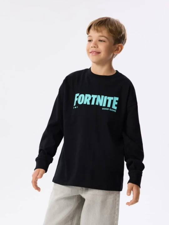 Foto del prodotto Reserved - Maglia a maniche lunghe in cotone Fortnite - nero