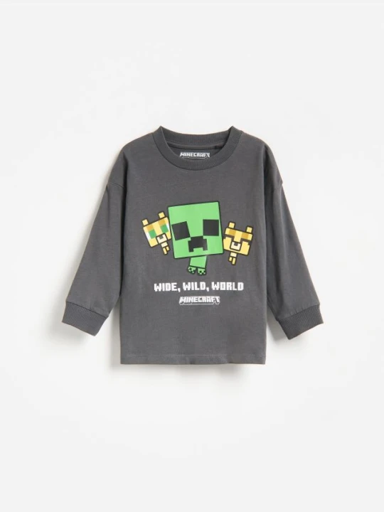Foto del prodotto Reserved - Maglia a maniche lunghe in cotone Minecraft - grigio scuro