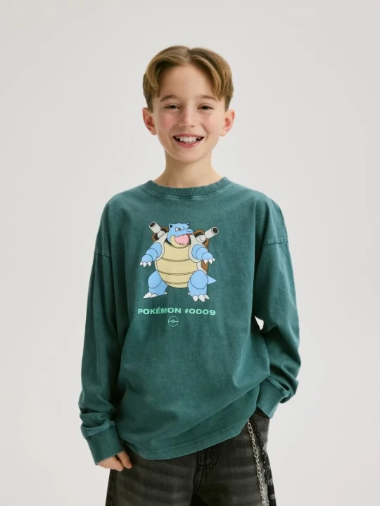 Foto del prodotto Reserved - Maglia a maniche lunghe Pokémon - turchese scuro