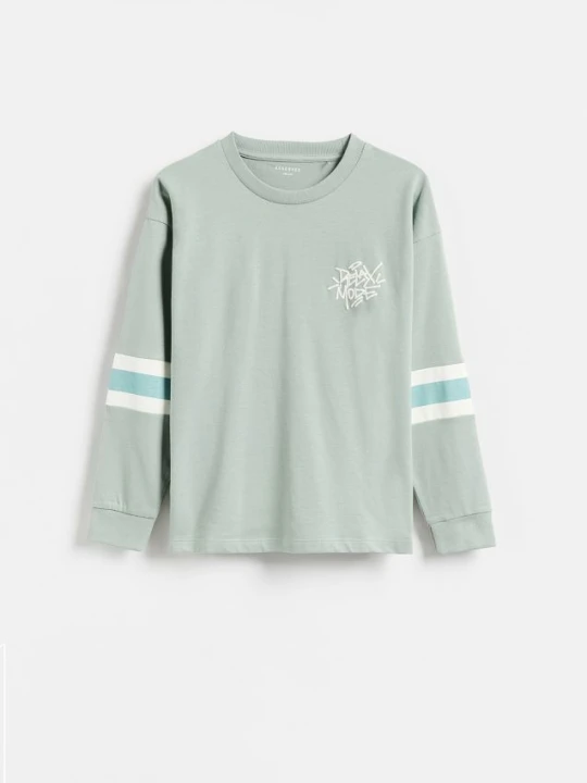 Foto del prodotto Reserved - Maglia in cotone a maniche lunghe - turchese