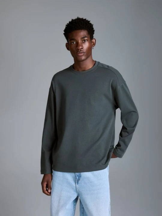 Foto del prodotto Reserved - Maglia in cotone a maniche lunghe - verde petrolio