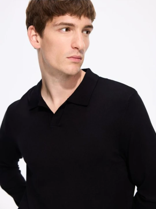 Foto del prodotto Reserved - Maglia polo con viscosa - nero