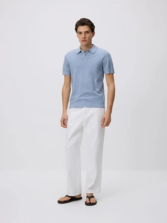 Foto del prodotto Reserved - Maglione a polo con cotone - azzurro
