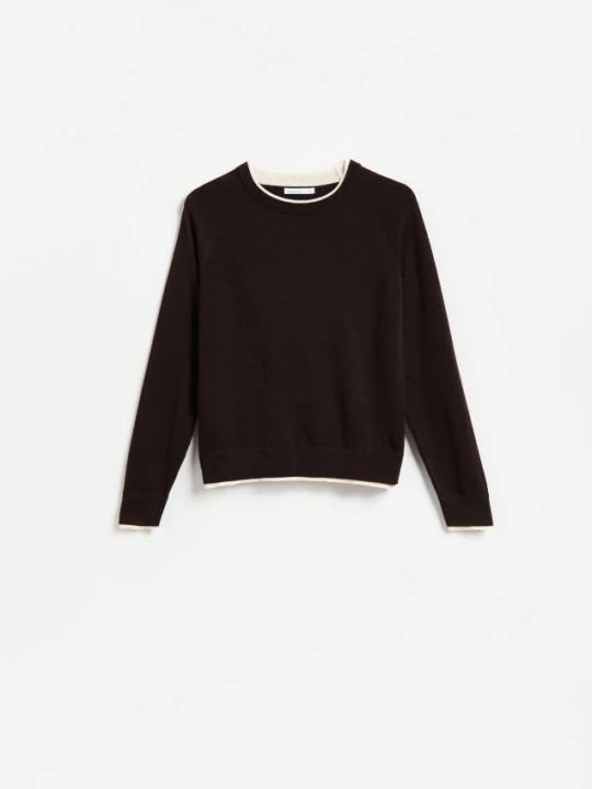 Foto del prodotto Reserved - Maglione con bordino a contrasto - marrone scuro