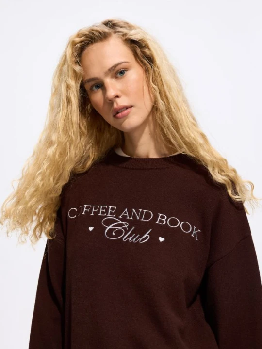 Foto del prodotto Reserved - Maglione con scritta ricamata - marrone