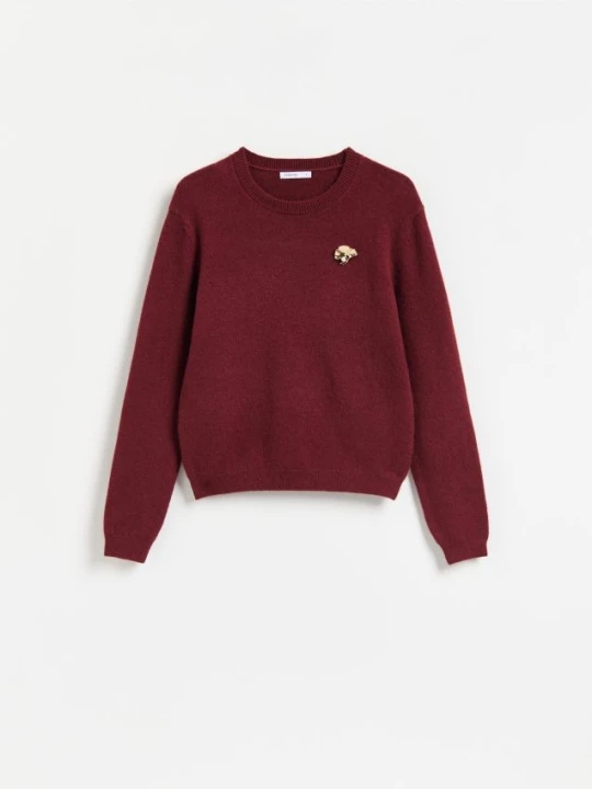 Foto del prodotto Reserved - Maglione con spilla - bordeaux