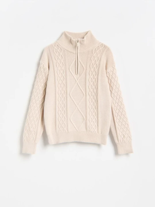 Foto del prodotto Reserved - Maglione in cotone con collo rialzato - nude