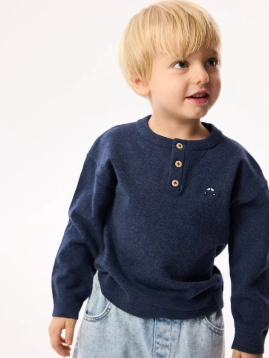 Foto del prodotto Reserved - Maglione in cotone con lino - blu scuro