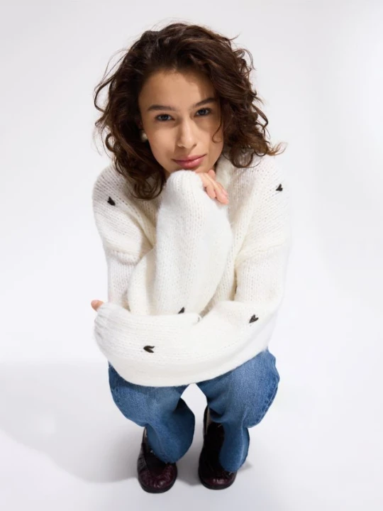 Foto del prodotto Reserved - Maglione oversize con cuori - nude