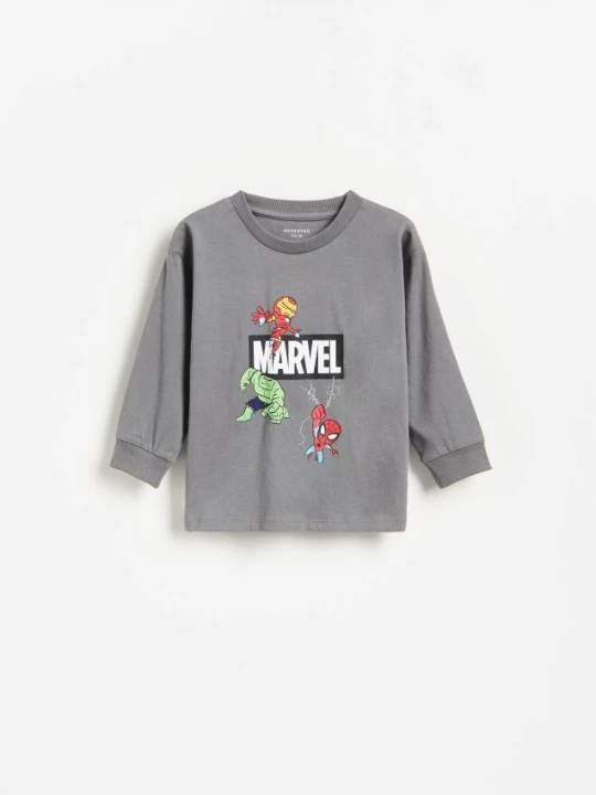 Foto del prodotto Reserved - Manica lunga in cotone Marvel - grigio scuro