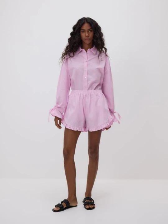 Foto del prodotto Reserved - Pantaloncini in cotone con balze - rosa