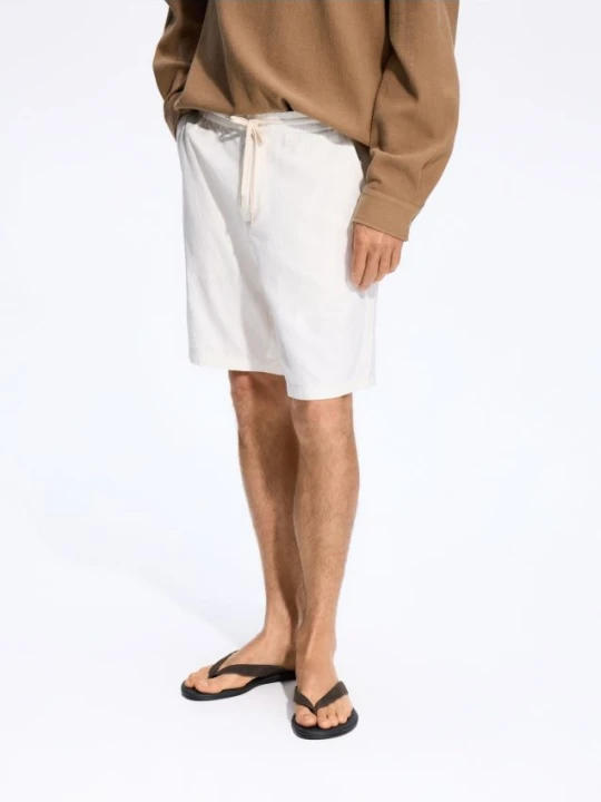 Foto del prodotto Reserved - Pantaloncini jogger misto lino - bianco