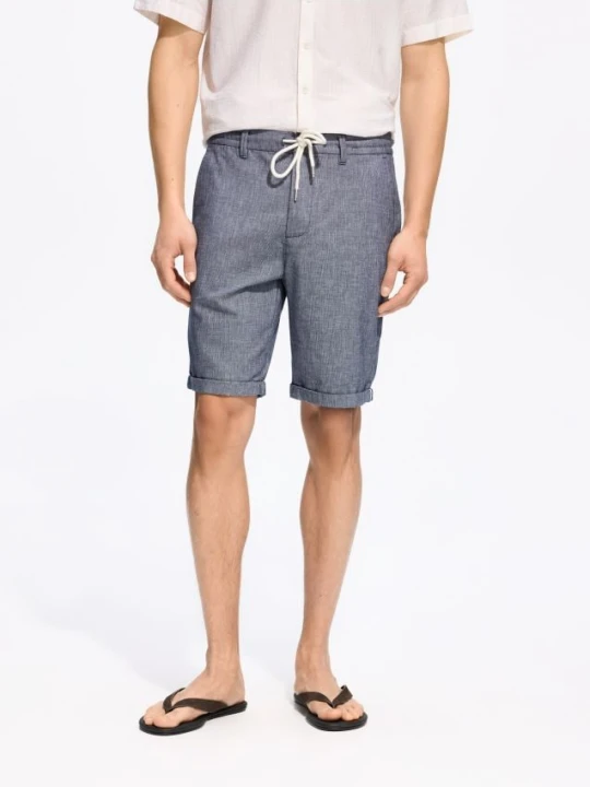 Foto del prodotto Reserved - Pantaloncini regular in misto lino - blu scuro