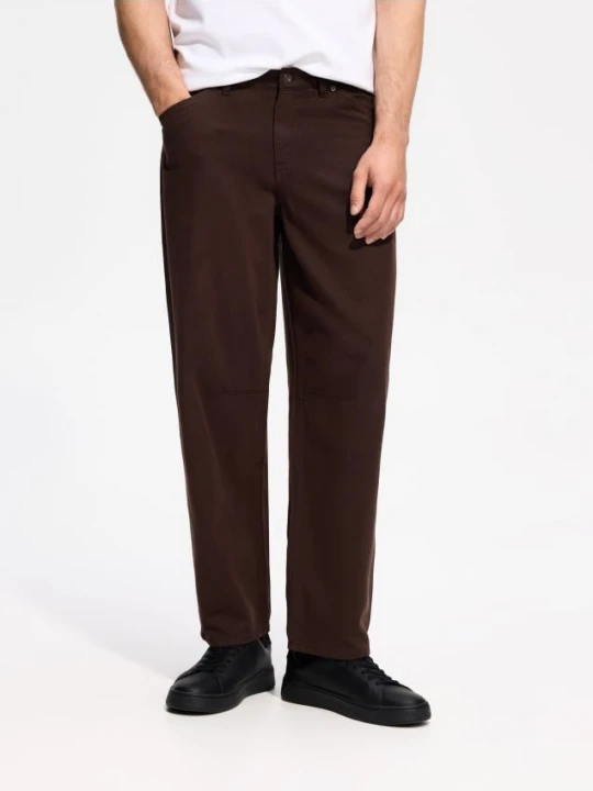 Foto del prodotto Reserved - Pantaloni barrel con lyocell - marrone scuro