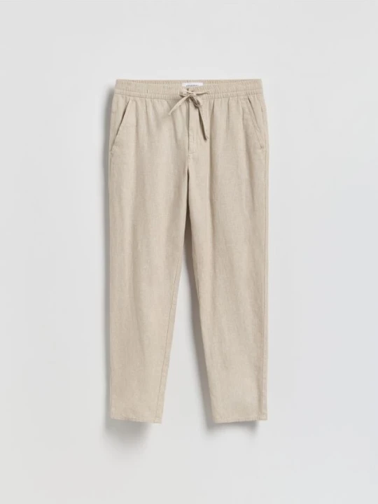 Foto del prodotto Reserved - Pantaloni carrot in misto lino - beige