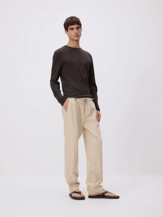 Foto del prodotto Reserved - Pantaloni jogger in misto lino - beige